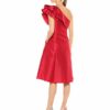 Adrianna Papell One Shoulder Mikado Abendkleid, Rot