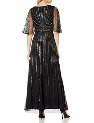 Adrianna Papell Pailletten Abendkleid, Schwarz