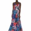 Adrianna Papell Paillettenkleid, Blumenmusterr, Rot