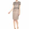 Adrianna Papell Perlen-Cocktailkleid, Strickkleid, Silber