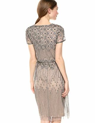 Adrianna Papell Perlen-Cocktailkleid, Strickkleid, Silber