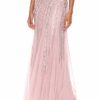 Adrianna Papell Perlenbesetztes Abendkleid, Maxikleid, Pink