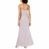 Adrianna Papell Perlenbesetztes langes Abendkleid, Grau