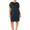 Adrianna Papell Perlenkleid, Strickkleid Midi, Blau