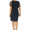 Adrianna Papell Perlenkleid, Strickkleid Midi, Blau