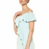 Adrianna Papell Rüschenkleid mit Schulterärmeln, Blau
