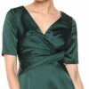Adrianna Papell Satin Wrap Cocktail Kleid, Grün