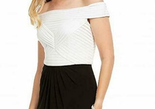 Adrianna Papell Schulterfreies Kleid, Beige