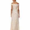 Adrianna Papell Schulterfreies Kleid, Pailletten, Beige