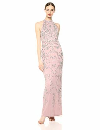 Adrianna Papell Strick-Kleid mit Blumenperlen, Pink