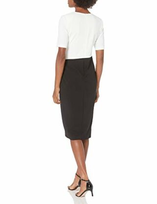 Adrianna Papell Strickkleid aus Crepe in Blockfarben, Beige