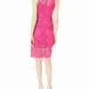 Adrianna Papell Sunrise Lace Illusion Sheath Abendkleid, Pink