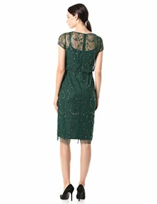 Adrianna Papell kurzes Kleid, Perlenbesetzt, Grün