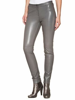 Alba Moda Damen Lederhose, Grau