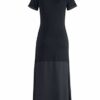 Alba Moda Halbarm Maxi-Kleid, Strickkleid, Schwarz
