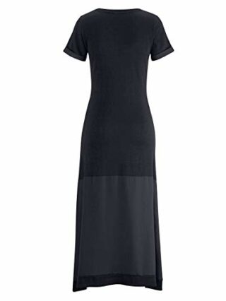 Alba Moda Halbarm Maxi-Kleid, Strickkleid, Schwarz