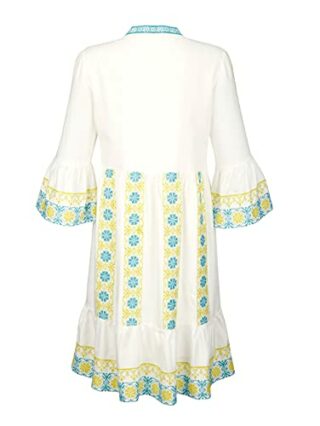 Alba Moda Knielanges Kleid, 3/4-Ärmel, Weiß