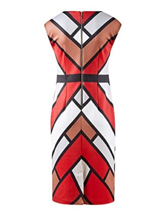 Alba Moda Knielanges Kleid, Ärmellos, Rot
