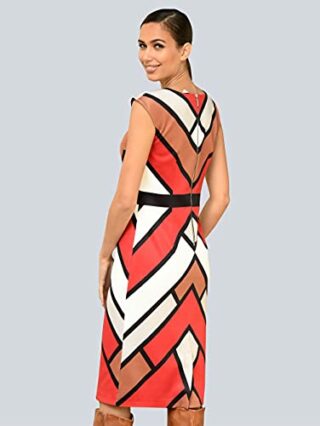 Alba Moda Knielanges Kleid, Ärmellos, Rot