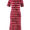 Alba Moda Knielanges Kleid, Halbarm, Rot