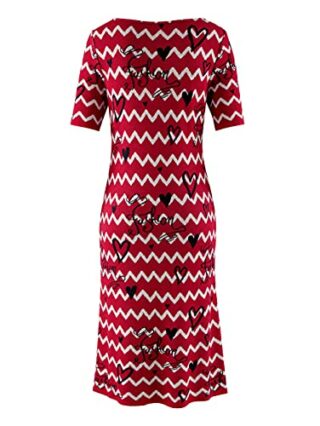 Alba Moda Knielanges Kleid, Halbarm, Rot