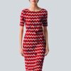 Alba Moda Knielanges Kleid, Halbarm, Rot