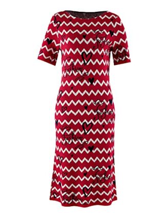 Alba Moda Knielanges Kleid, Halbarm, Rot