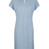Alba Moda Knielanges Kleid, Kurzarm mit Hemdkragen, Blau