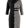 Alba Moda Knielanges Kleid, Langarm, Schwarz