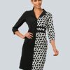 Alba Moda Knielanges Kleid, Langarm, Schwarz