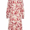 Alba Moda Knielanges Kleid aus Viskose, Halbarm, Rot