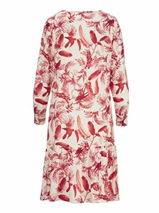 Alba Moda Knielanges Kleid aus Viskose, Halbarm, Rot