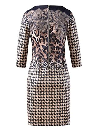Alba Moda Knielanges Kleid mit 3/4-Ärmel, Braun