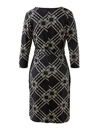 Alba Moda Knielanges Kleid mit 3/4-Ärmel, Schwarz