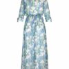 Alba Moda Maxi Kleid, 3/4-Ärmel, Blau