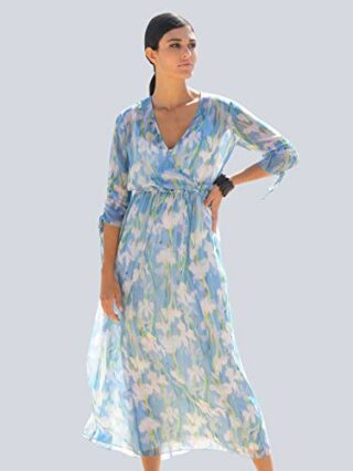 Alba Moda Maxi Kleid, 3/4-Ärmel, Blau