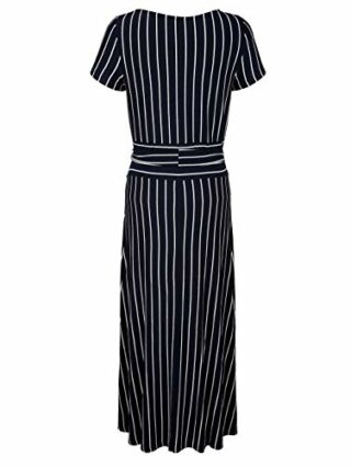 Alba Moda Maxi Kleid aus Viskose, Halbarm, Blau