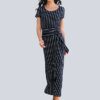 Alba Moda Maxi Kleid aus Viskose, Halbarm, Blau