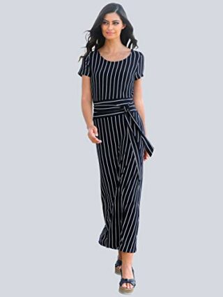Alba Moda Maxi Kleid aus Viskose, Halbarm, Blau