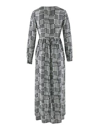 Alba Moda Maxi Kleid aus Viskose, Langarm, Grau