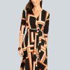 Alba Moda Midi Kleid, 3/4-Ärmel, Schwarz