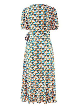 Alba Moda Midi Kleid aus Viskose, 3/4-Ärmel, Bunt