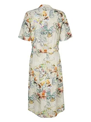 Alba Moda Midi Kleid aus Viskose, Kurzarm, Bunt