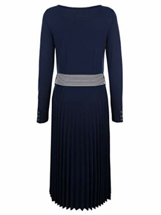 Alba Moda Midi Kleid aus Viskose, Langarm, Schwarz