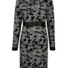 Alba Moda Mini Kleid, Langarm, Grau