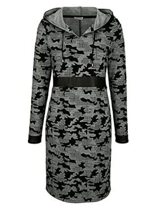 Alba Moda Mini Kleid, Langarm, Grau