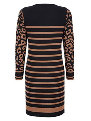 Alba Moda Mini Kleid aus Baumwolle, Langarm, Braun
