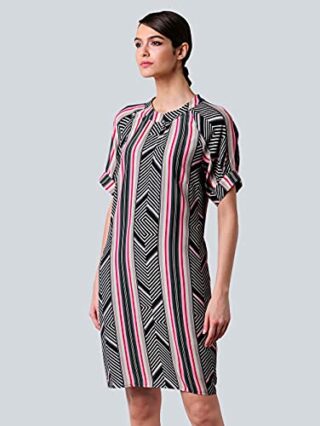 Alba Moda Mini Kleid aus Viskose, Kurzarm, Schwarz