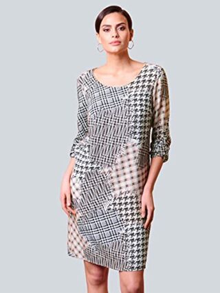 Alba Moda Mini Kleid aus Viskose, Langarm, Grau