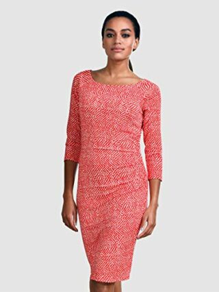 Alba Moda Mini Kleid in Koralle aus Viskose, 3/4-Ärmel, Orange